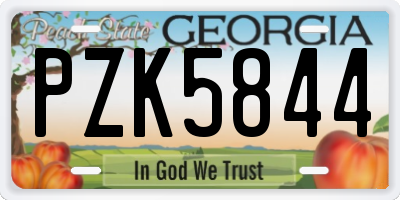 GA license plate PZK5844