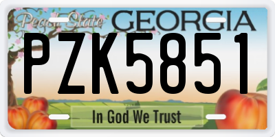 GA license plate PZK5851