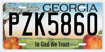 GA license plate PZK5860