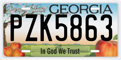 GA license plate PZK5863