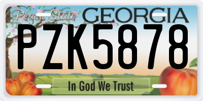 GA license plate PZK5878