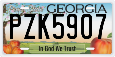 GA license plate PZK5907