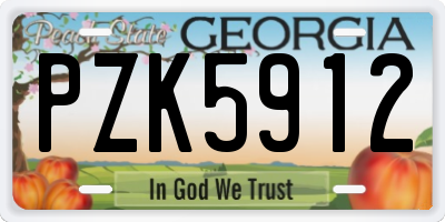 GA license plate PZK5912