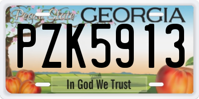 GA license plate PZK5913