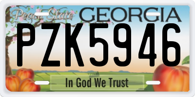 GA license plate PZK5946