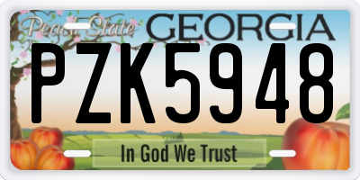GA license plate PZK5948