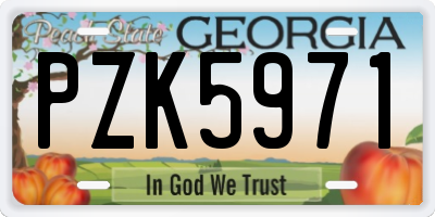 GA license plate PZK5971