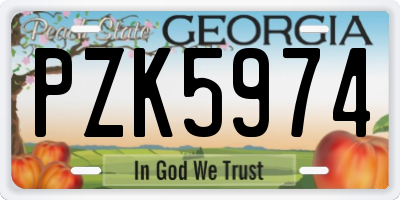 GA license plate PZK5974