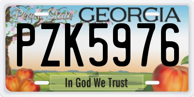 GA license plate PZK5976