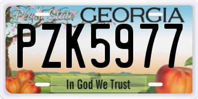 GA license plate PZK5977