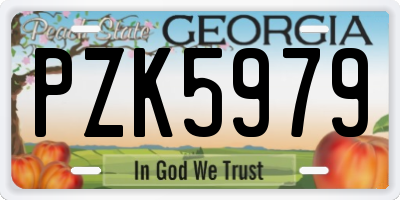GA license plate PZK5979