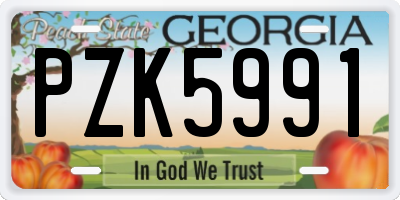 GA license plate PZK5991