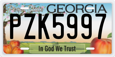 GA license plate PZK5997