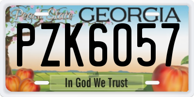 GA license plate PZK6057