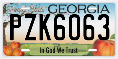 GA license plate PZK6063