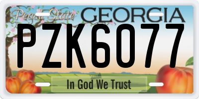 GA license plate PZK6077