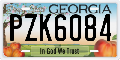 GA license plate PZK6084