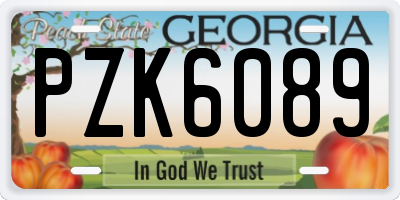 GA license plate PZK6089