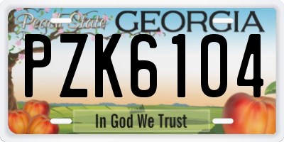 GA license plate PZK6104
