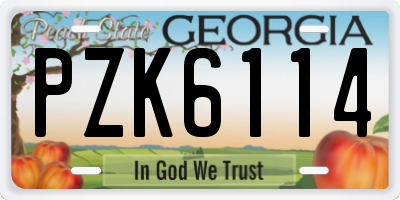 GA license plate PZK6114