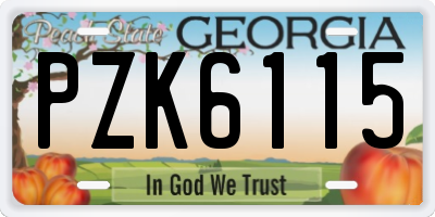 GA license plate PZK6115