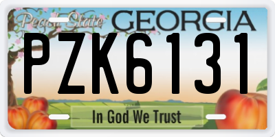 GA license plate PZK6131