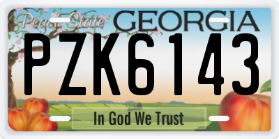 GA license plate PZK6143