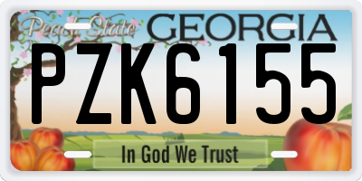 GA license plate PZK6155