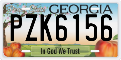 GA license plate PZK6156
