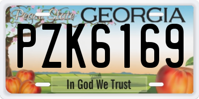 GA license plate PZK6169