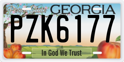 GA license plate PZK6177