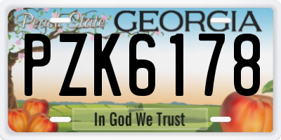 GA license plate PZK6178