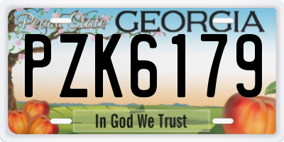 GA license plate PZK6179