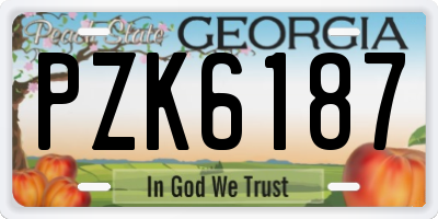 GA license plate PZK6187
