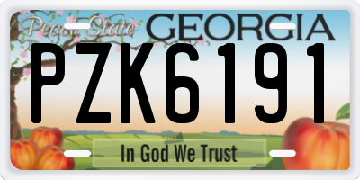 GA license plate PZK6191