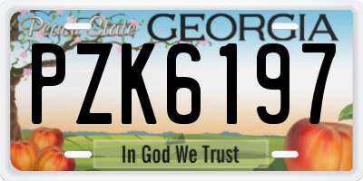 GA license plate PZK6197