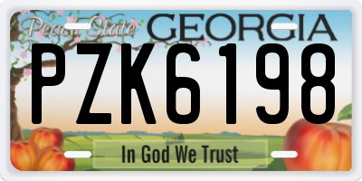 GA license plate PZK6198