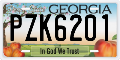 GA license plate PZK6201
