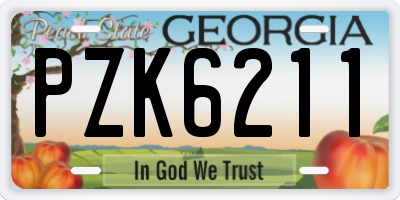 GA license plate PZK6211