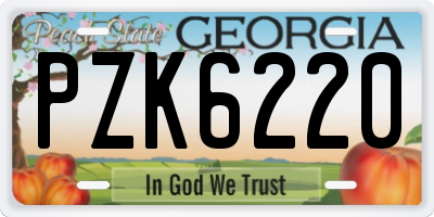 GA license plate PZK6220