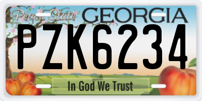 GA license plate PZK6234