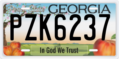 GA license plate PZK6237