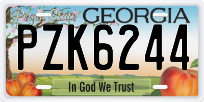 GA license plate PZK6244