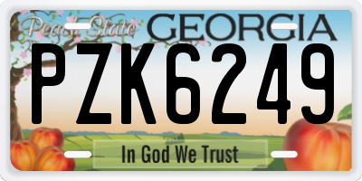 GA license plate PZK6249