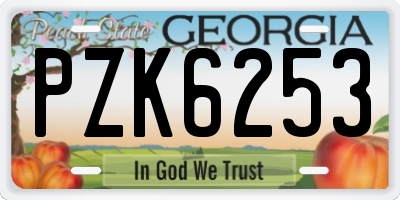 GA license plate PZK6253