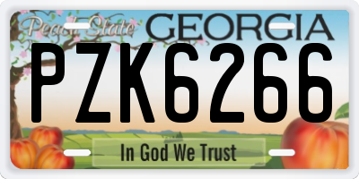 GA license plate PZK6266