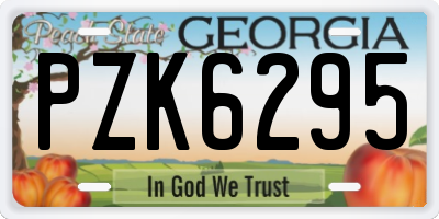 GA license plate PZK6295