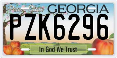 GA license plate PZK6296