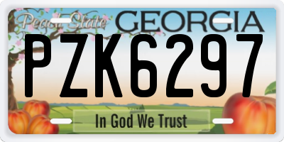 GA license plate PZK6297