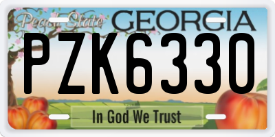 GA license plate PZK6330